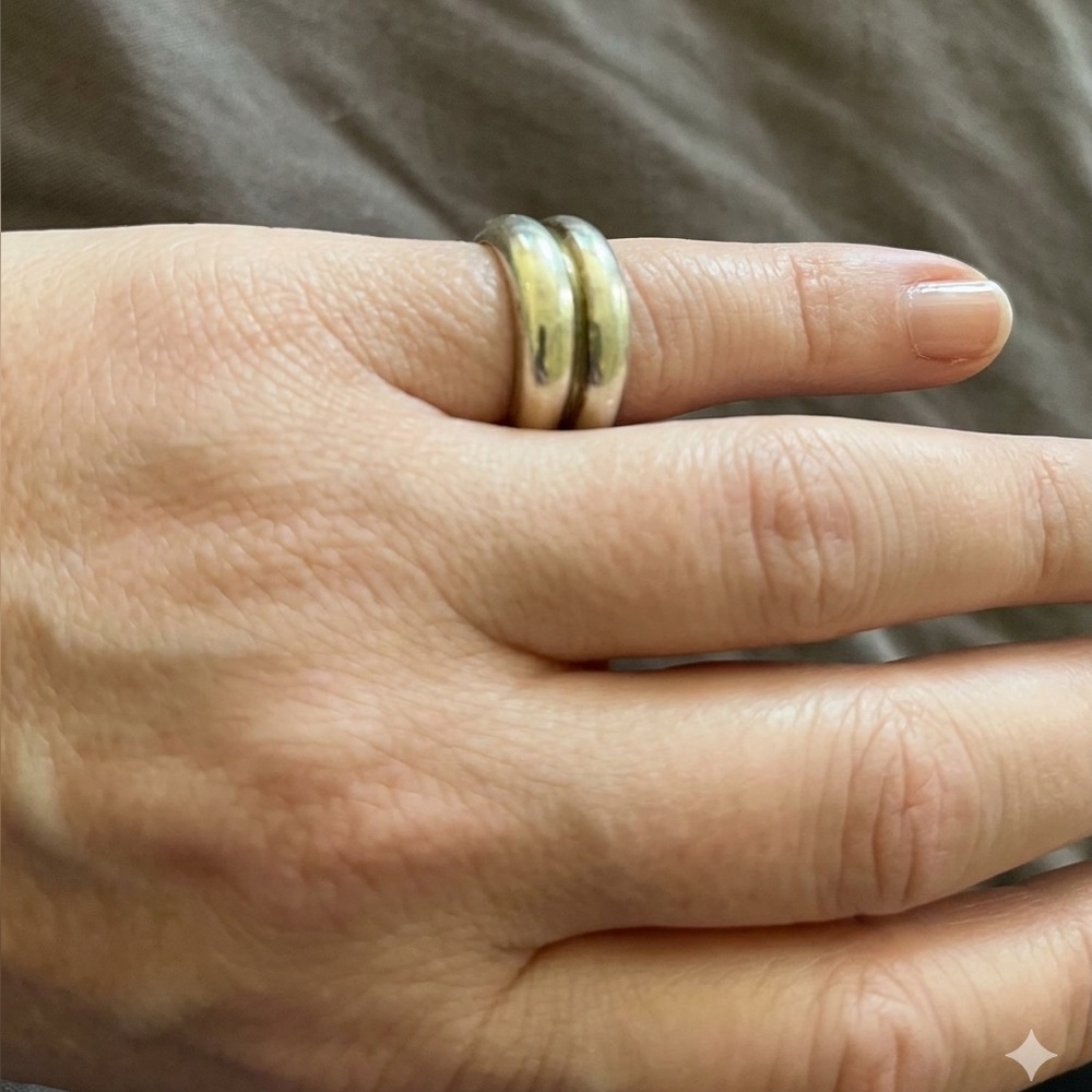 Sterling Silver Dome Attached Stackable Ring - size 7
